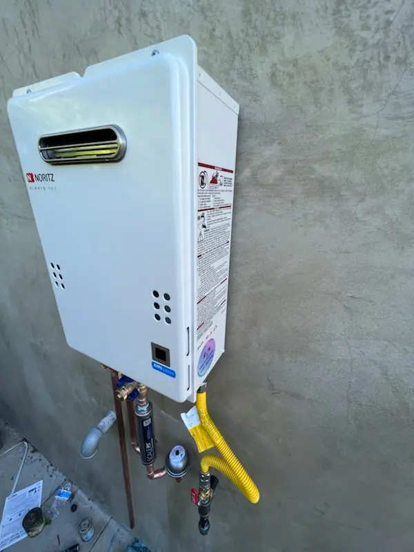 Tankless water heater installation for Daley homes